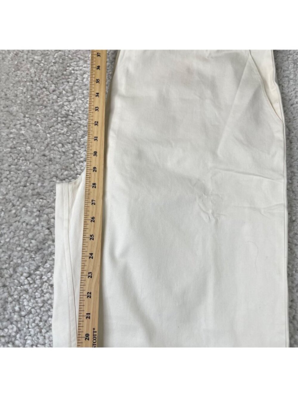 Able Ann Twill Straight Leg Pant Antique White Womens 14 NEW - Picture 9 of 10